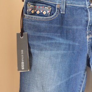 NWT Big Star Remy Crop Jean with embroidery sz 28 Low rise